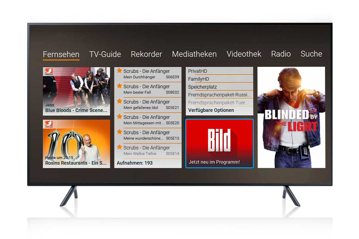 IP-TV Oberfläche mit BILD HD TV